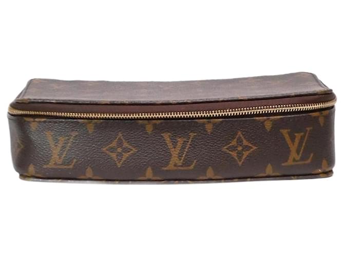 Louis Vuitton Brown monogram zipped jewellery box Cloth  ref.991938