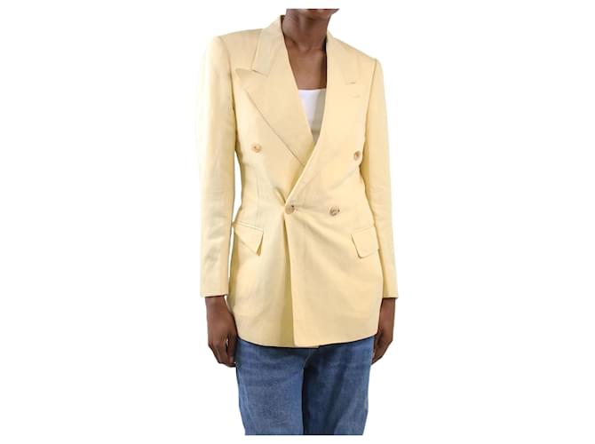 Autre Marque Yellow double-breasted blazer - size IT 36 Viscose  ref.991942