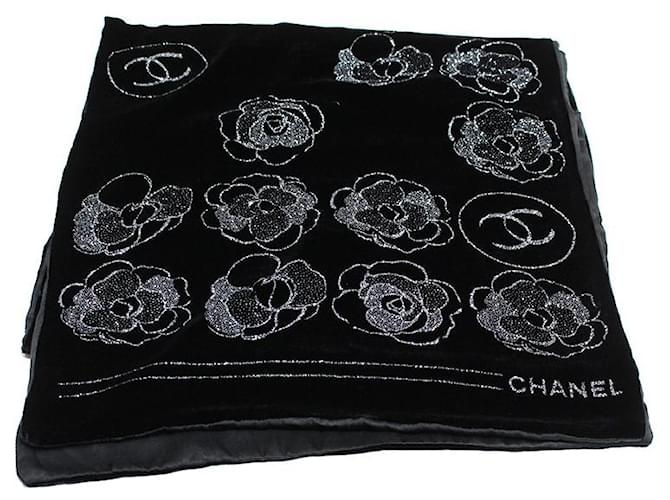 Chanel Echarpes Velours Noir  ref.992243