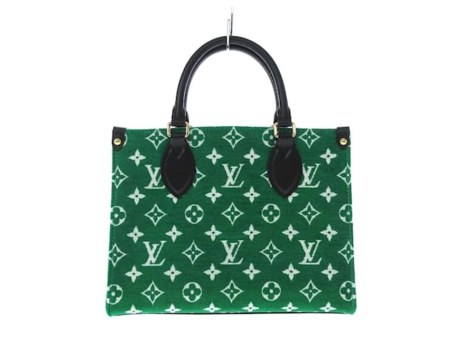 LOUIS VUITTON Onthego PM Monogram Velvet Tote Shoulder Bag Green