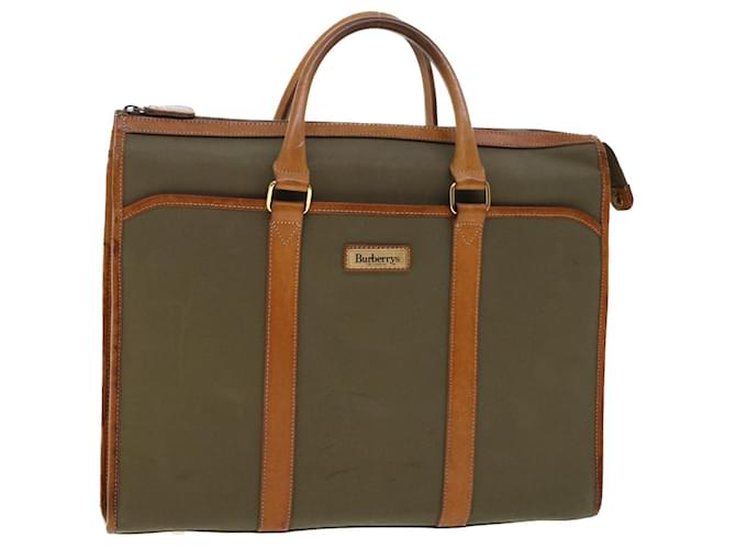 Autre Marque Burberrys Hand Bag Canvas Leather Khaki Brown Auth ti1167 Cloth  ref.992334