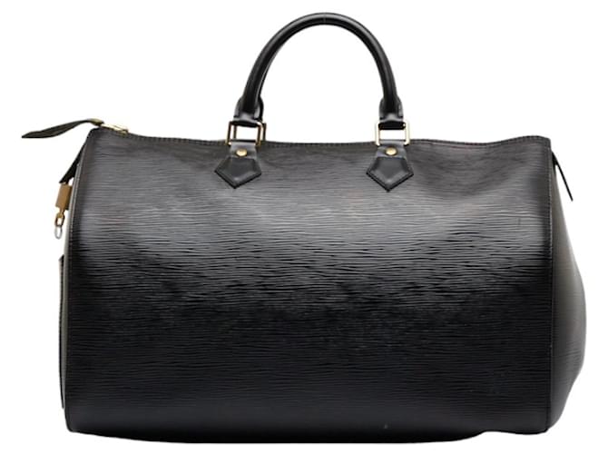 Louis Vuitton Speedy 35 Black Leather  ref.992472