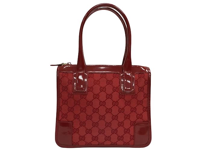 Gucci GG Canvas Red Patent leather  ref.992502