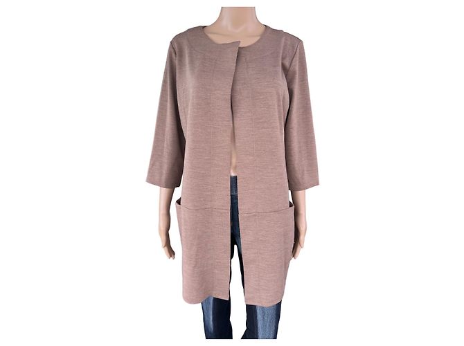 Marella Strickpullover aus Wolle Beige Gr. M 