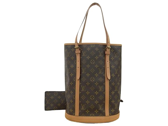 Louis Vuitton Bucket Brown Cloth  ref.992630