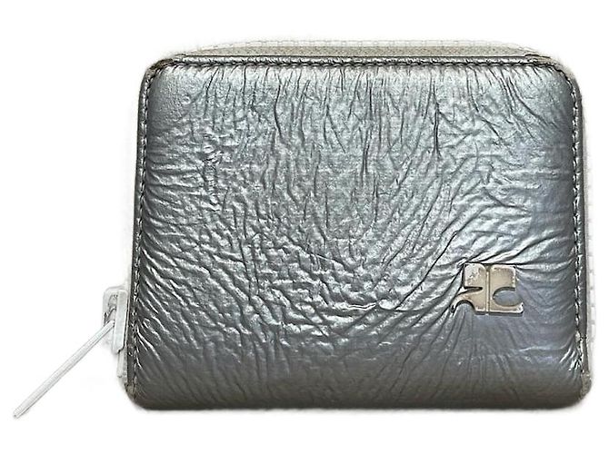 COURREGES Wallets T.  Vegan leather Silvery