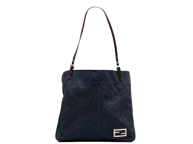 Fendi Denim Shoulder Bag 26633 Blue  ref.992746