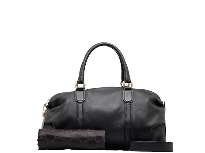 Gucci Leather Boston Bag Black Pony-style calfskin  ref.992752