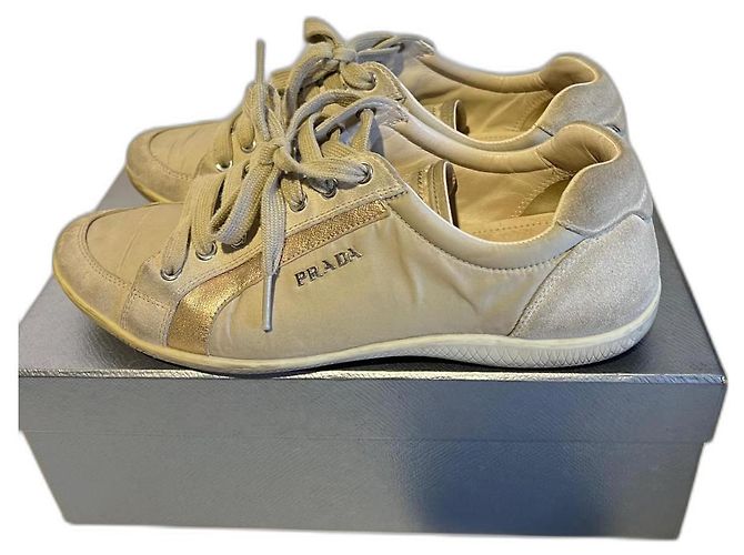 Ballerines Prada Beige en Viscose et Fourrure