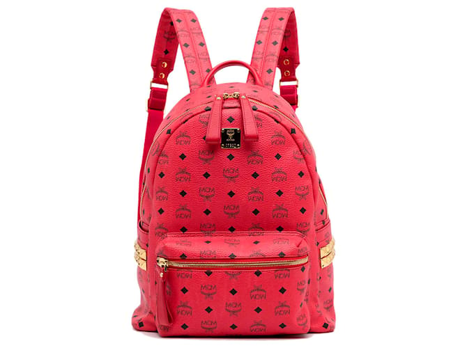 Mcm red discount and white backpack