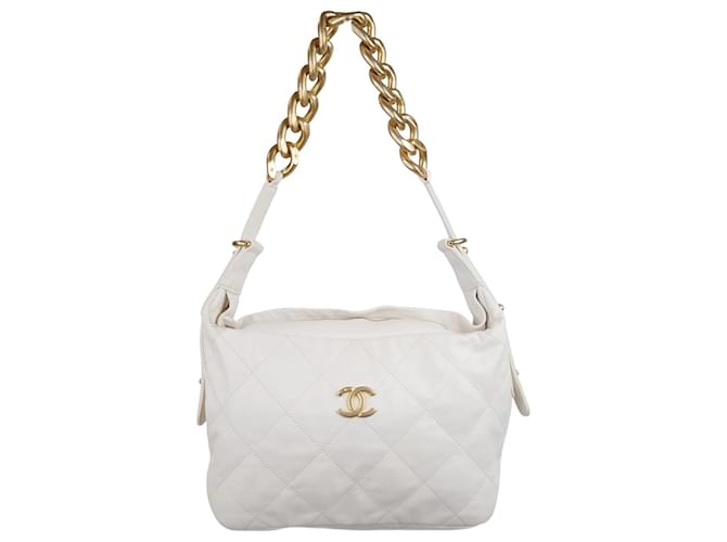 CHANEL, Bags, White Chanel Hobo Shoulder Bag