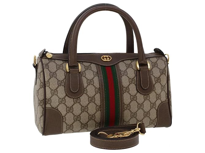 Gucci Boston Speedy Ophidia Satchel (Authentic Pre-Owned) Leather Brown