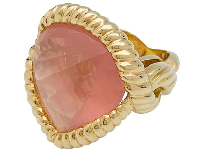inconnue Yellow gold ring, Rose quartz.  ref.993509