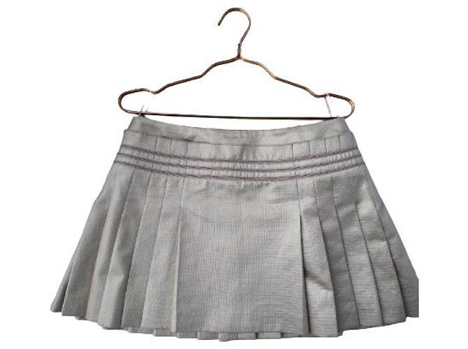 CHANEL Gold Lame Plissee-Minirock Golden