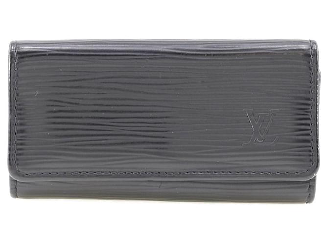 Louis Vuitton Multiclés 4 Negro Cuero  ref.993683