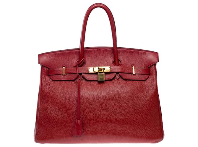 Hermès HERMES BIRKIN Tasche 35 in rotem Leder - 101257  ref.993827