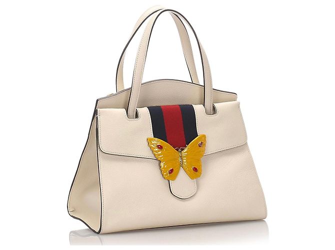 Sac à main Gucci en cuir blanc