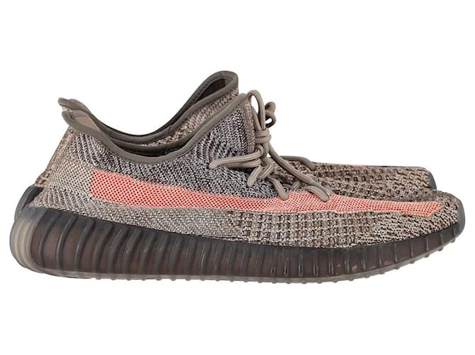 Autre Marque Yeezy Boost 350 V2 Sneakers in Ash Stone Primeknit Size US11.5 Brown Red Rubber  ref.993975