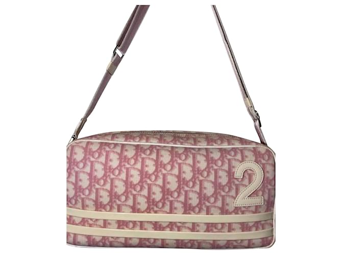 DIOR Pre-owned Pvc Oblique Trotter 2 Shoulder Bag In Pink Leather  ref.994011