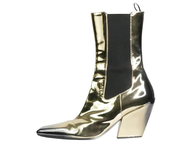 Prada Gold Calzature Donna metallic ombre ankle boots - size EU 39 Leather  ref.994030