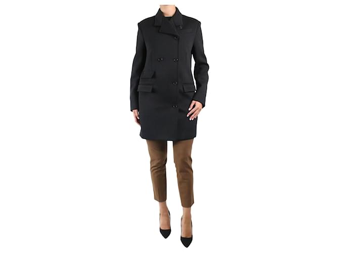 Autre Marque Black double-breasted coat - size S Polyester  ref.994049