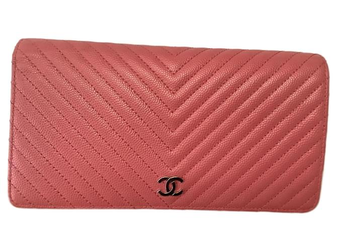 Chanel TIMELESS/Clássico Rosa Couro  ref.994085