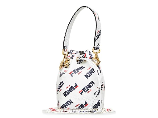 Fendi mon tresor bucket hotsell bag white