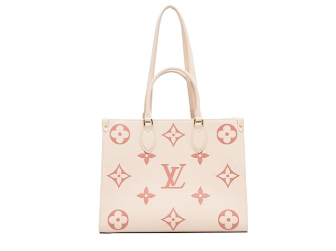 Louis Vuitton Brown Monogram Empreinte OnTheGo MM Pink Beige Leather  ref.994153 - Joli Closet