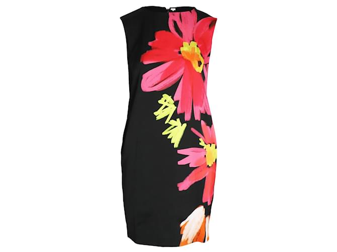 Escada Mrs S Demici Floral Sleeveless Shift Dress in Black Viscose Cellulose fibre  ref.994334