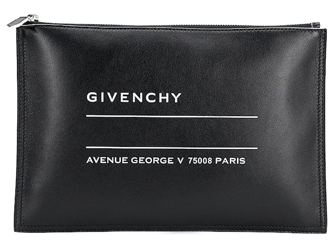 Givenchy Leather Clutch Bag Black Pony-style calfskin  ref.994381