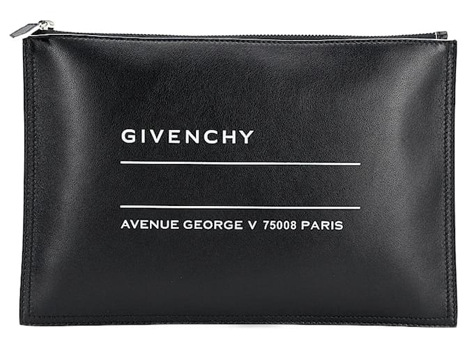 Givenchy Bolso de embrague de cuero Negro Becerro  ref.994381