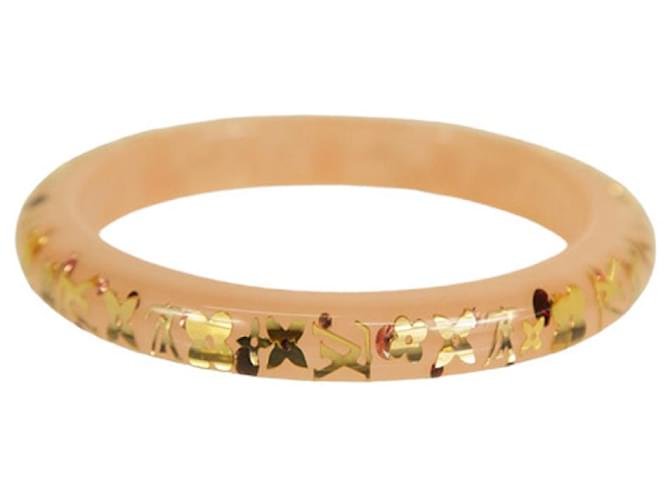 Louis Vuitton Thin Inclusion PM baby pink with gold resin sequins bangle bracelet  ref.994729