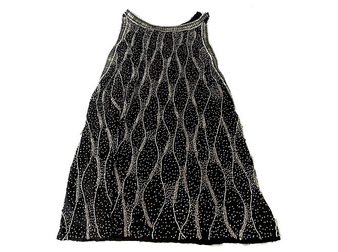 Zara Women’s Sequin Drop Arm Top Black Gold hardware