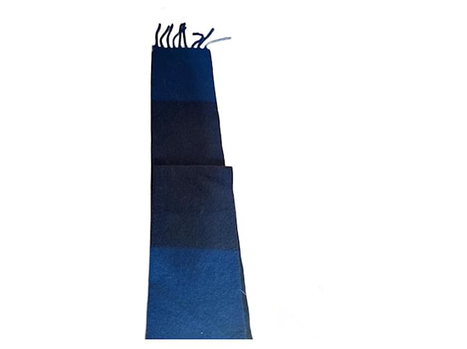 Hermès Lenço fino Azul marinho Casimira  ref.994951