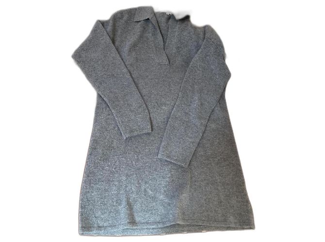 Reformation Mini Polokleid aus grauem Kaschmir