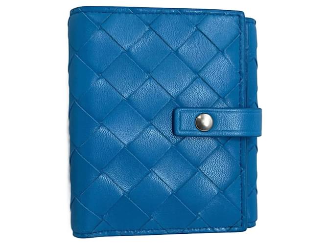 Bottega Veneta MINI Wallet - Blue Light blue Leather  ref.994963
