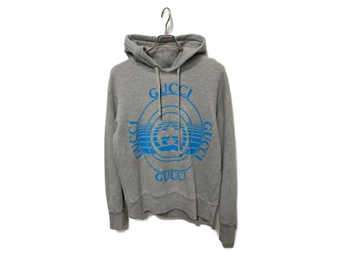 ***GUCCI  disc print hoodie Grey Cotton  ref.995125