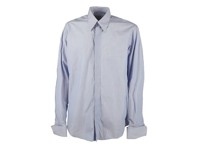 Camisa a rayas de Yves Saint Laurent Blanco Algodón  ref.995433