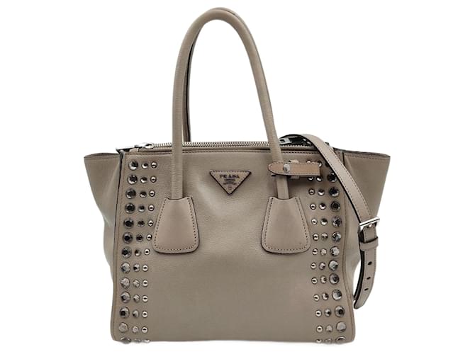 White Prada Saffiano and Soft Calf Satchel