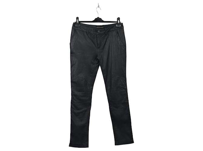 Autre Marque NON SIGNE / UNSIGNED  Trousers FR 38 leather Black  ref.996185