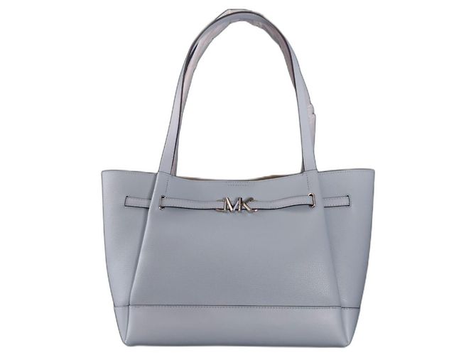Bolsa tote Michael Kors de couro granulado azul claro Hardware prateado