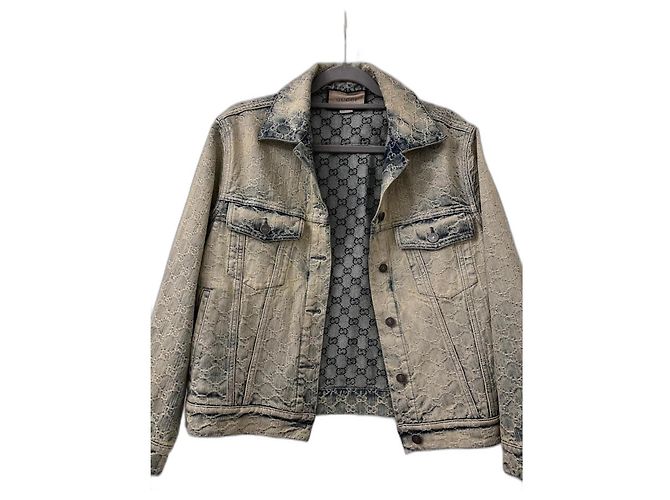 Gucci Monogramm Baumwolljacke Hellblau
