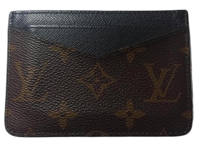 Slender Louis Vuitton Porte-cartes Neo Damier Graphite Cuir d'agneau Noir  ref.996347