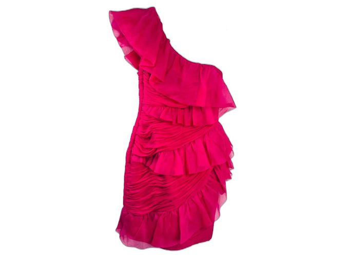 Marchesa Notte Seidenkleid Rosa Pink