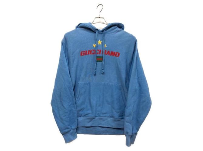 ***GUCCI  star embroidery hoodie Blue Cotton  ref.996428