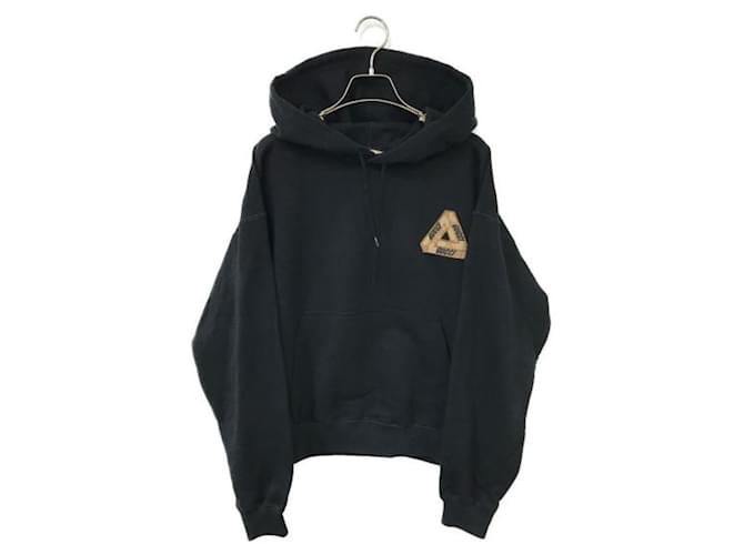 ***GUCCI × PALACE  Collaboration back triangle hoodie Black Beige Cotton  ref.996465