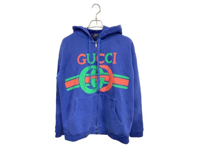 ***Sudadera con capucha reversible GUCCI Interlocking G Azul