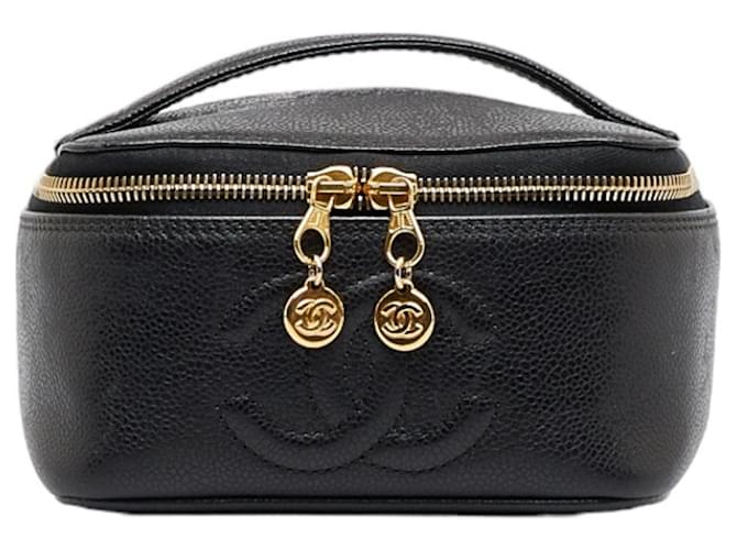 Chanel Vintage Black Caviar Timeless Vertical Vanity Case Gold Hardware,  2000-2002 Available For Immediate Sale At Sotheby's