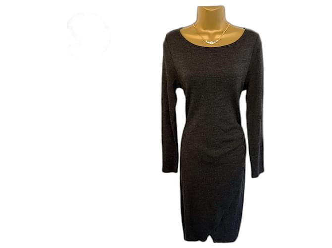 Reiss Annie Bodycon Wool Blend Dress, Black/Ivory at John Lewis & Partners