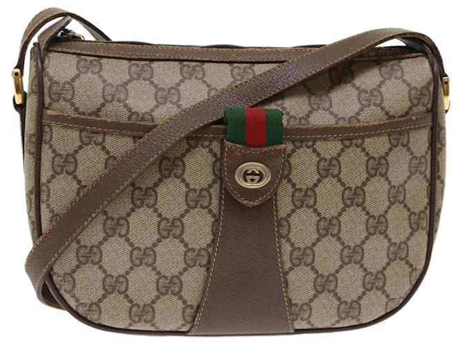 GUCCI GG Canvas Web Sherry Line Shoulder Bag Beige Red 89.02.032 Auth ep1041  ref.996916